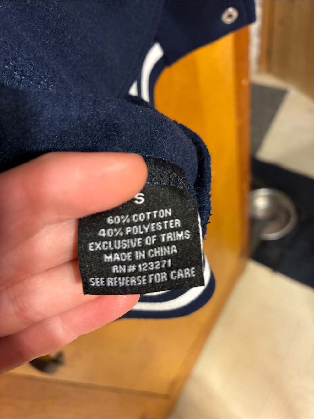 Forever 21 Kids Navy Hooded Varsity Jacket with Teddy & NYC Patches - Picture 8 of 10